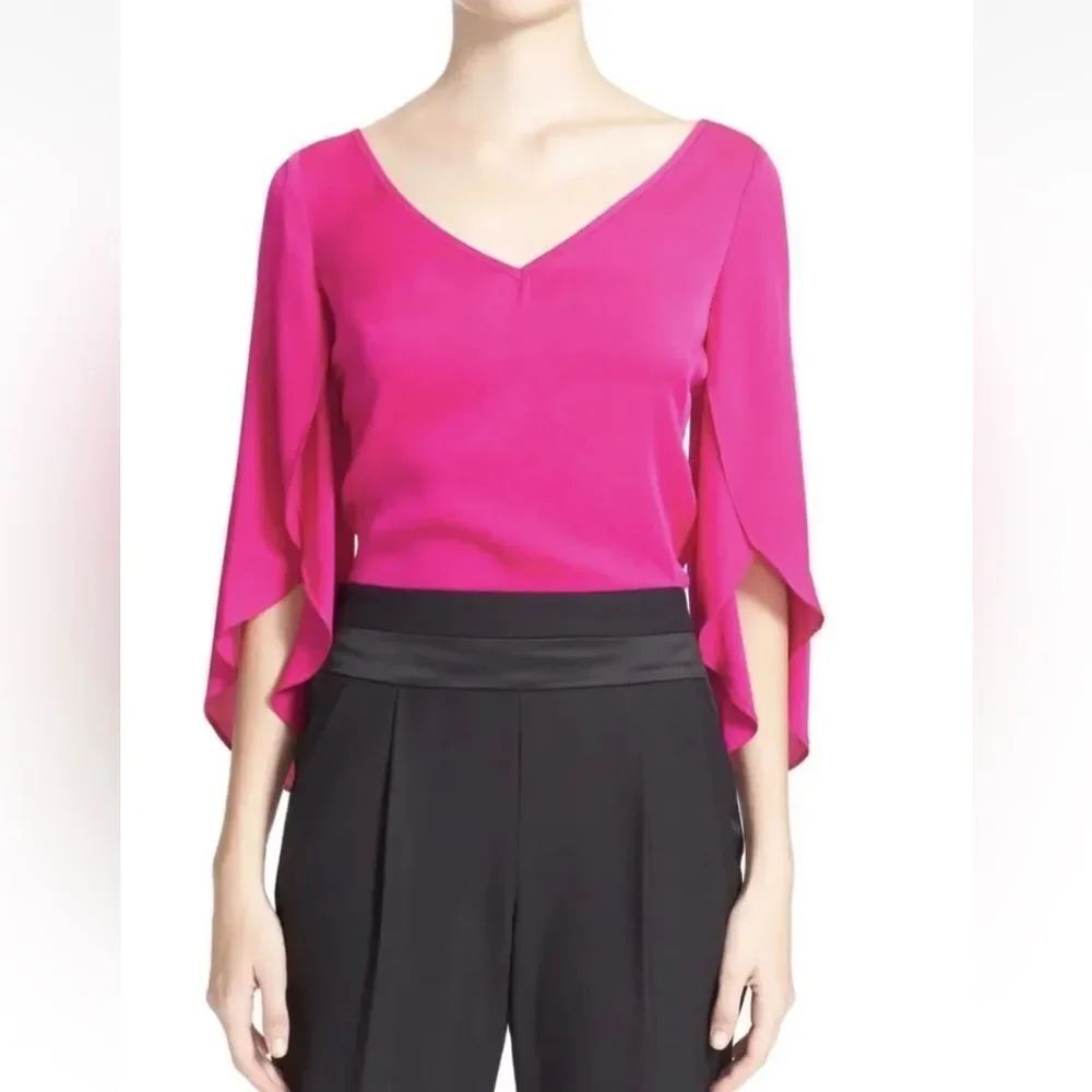 NWT Milly Fuchsia 100% silk Blouse, US12